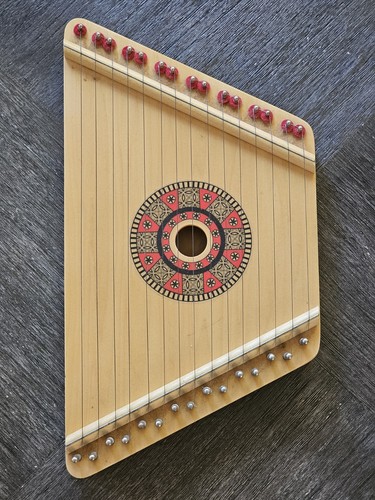 Lyrical Lap Harp. Wooden Romanian String Musical Instrument. Hearth ...