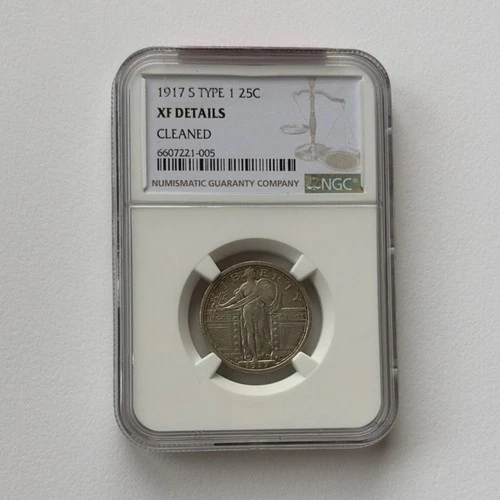 1917-S Standing Liberty Quarter Type 1 NGC XF Details Silver Coin
