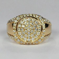 2 Ct Round Lab Created Diamond Wedding Men's Band Ring 14K Yellow Gold Plated