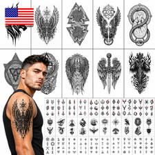 Tribal Temporary Tattoos for Adults Men Women Wing 40 Sheets