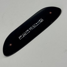 Vintage Porsche Logo Black Interior Trim Emblem Plaque Silver Script 7.25