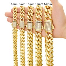 New 14K Gold Miami Cuban Link Chain 6-14mm Wo...