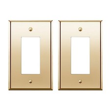 2pcs Brass Dual Receptacle Cover Plate Brushed Finish for American Outlets