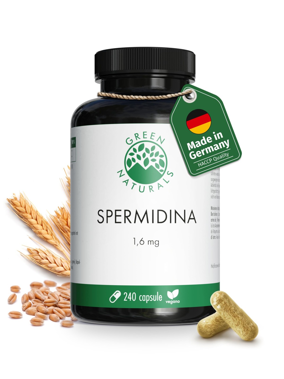 Spermidina 1,6 mg Naturale | Germe di Grano Made in Germany 100% Vegano