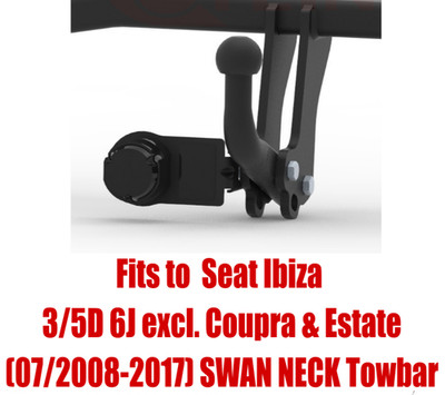Tow Bar For SEAT Ibiza 3/5D & Estate (2008-2017) & 7 Pin Bypass Relay Kit S150