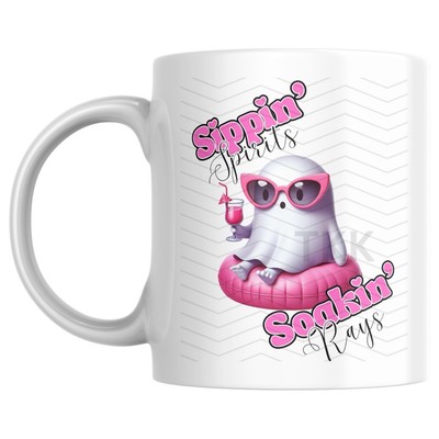 15 Unzen Becher Pink Ghost Pool Float Cocktail Summerween TK Maxx Style Geschenke Mädchen Her