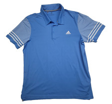 Adidas Climalite Golf Polo Shirt XL Blue Striped Sleeves Performance Athletic