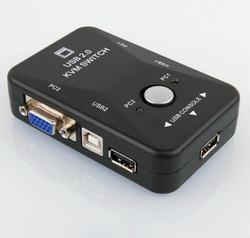 2 Ports USB VGA KVM Switch Box für Maus Tastatur Monitor Freigabe 2 Computer PC - Bild 3 von 5