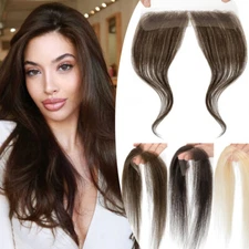 FULL LACE HAND-TIED FRONT Forehead HAIRLINE HUMAN HAIR PATCHES Hairpiece Topper