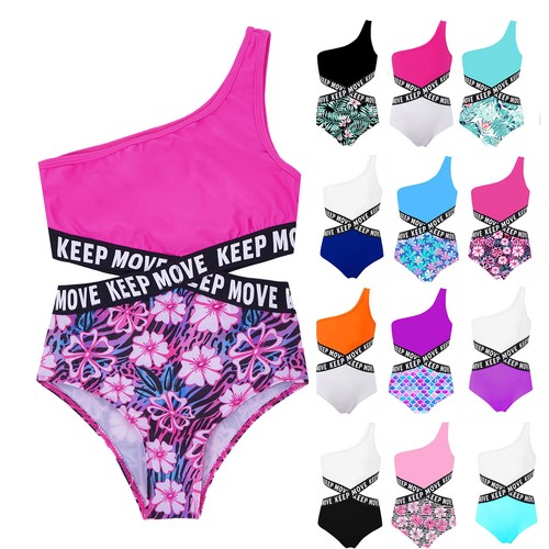 Girls One-Piece Leotard Bodysuit Park Swimsuit Water Diving Printing Surfing - Picture 5 of 99