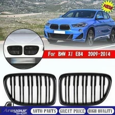 Gloss Black Dual Slats Front Hood Kidney Grill Grille Fit BMW X1 E84 09-14