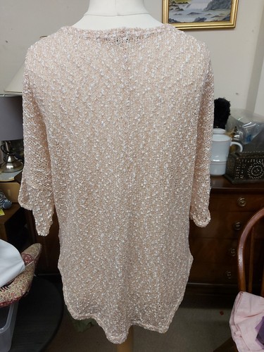 Short Sleeve Pink,White & Gold Jumper by Peacocks, Size 16 - Picture 6 of 10