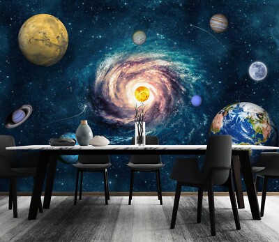 3D Planet Erde Saturn ZHUC20066 Tapete Wandbild Fototapete Abnehmbarer Ann