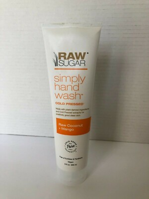 NEW Raw Sugar Vegan Simply Hand Wash Raw Coconut + Mango 9 fl oz Cold Pressed