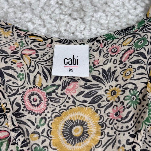 Cabi Poet Floral Ruffle Sleeve Sheer Boho Blouse Womens Medium - Picture 3 of 6