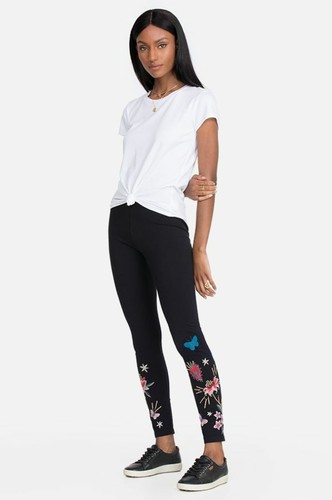 Johnny Was Flower Adara Legging Embroidery Leggings Floral Black Pant XXL NEW - Picture 2 of 8