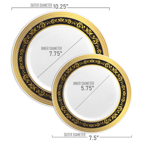Disposable Plastic Dinnerware Set Wedding Party Package Elegant Mosaic Plates - Picture 41 of 50