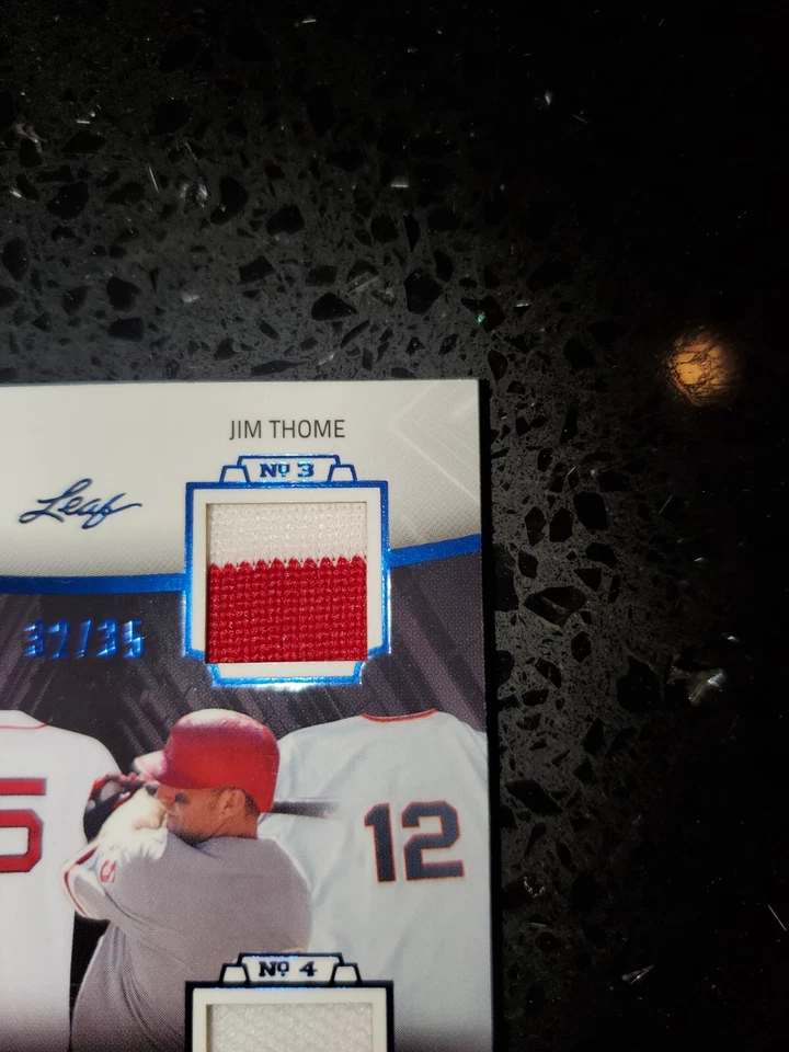 2020 Leaf In The Game 二手棒球 Redraft Jim Thome #32/35 BBR-01 比赛使用 — 第 4/4 张图片