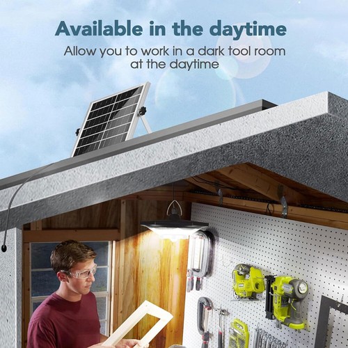 Solar Shed Light Dimmable 5 Modes Motion Sensor Solar Pendant Lights with Remote - Picture 6 of 13