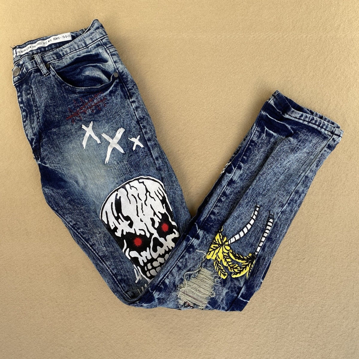 しずくPAINT MOTIF PRINT DENIM PANTS Pittsburghbrandingphotography-