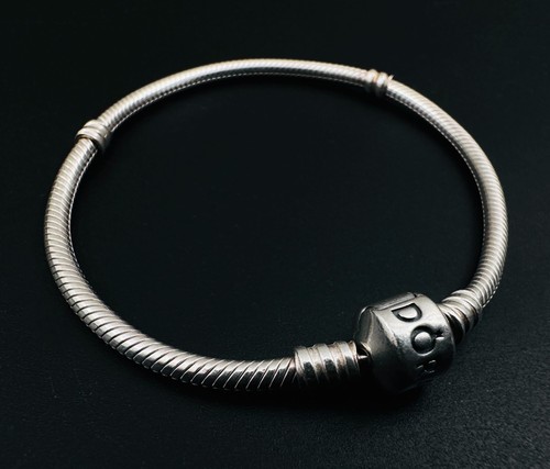 PANDORA ALE 925 Sterling Silver Snake Charm Double Station Bracelet, 7.5" - Picture 6 of 11