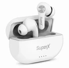 SuperX Ture Wireless Earbuds Bluetooth 5.0 ENBL, Built in Mic - Platinum Silver