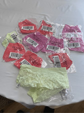Lot Of 11 PINK Victoria's Secret No-Show Floral Lace Hiphugger Panty Size Small
