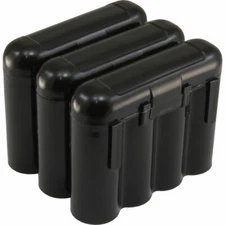 3 Brand New AA / AAA / CR123A Black Battery Holder Storage Cases