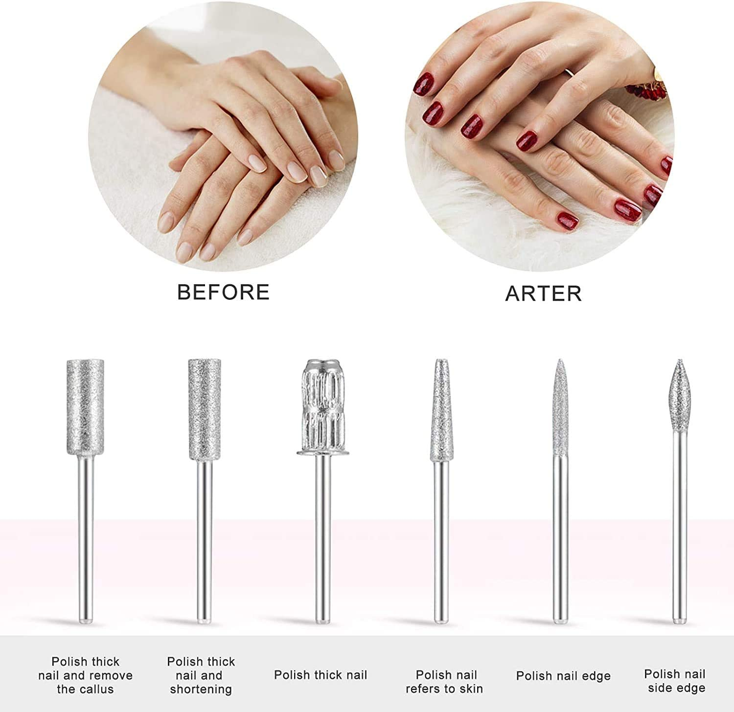 Electric Nail Drill File, Electric Manicure Kit Acrylic Nail Remover