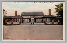 Postcard Oregon The Community House Peninsula Park Vintage Portland