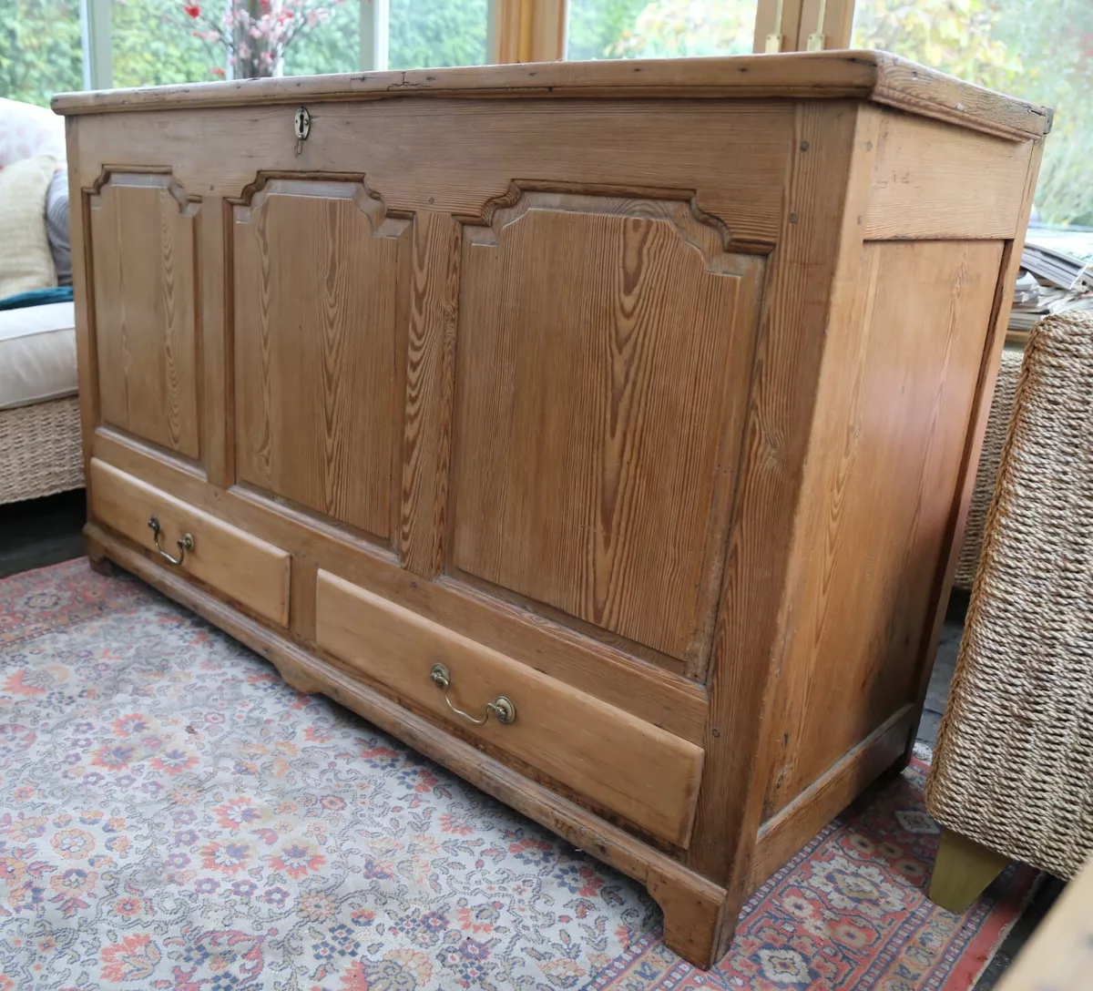 Country House Victorian Pine Mule Chest Trunk Blanket Box eBay