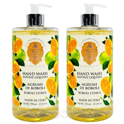2-PACK La Florentina Italian Luxury Hand Wash Liquid Soap JUMBO -Boboli Citrus