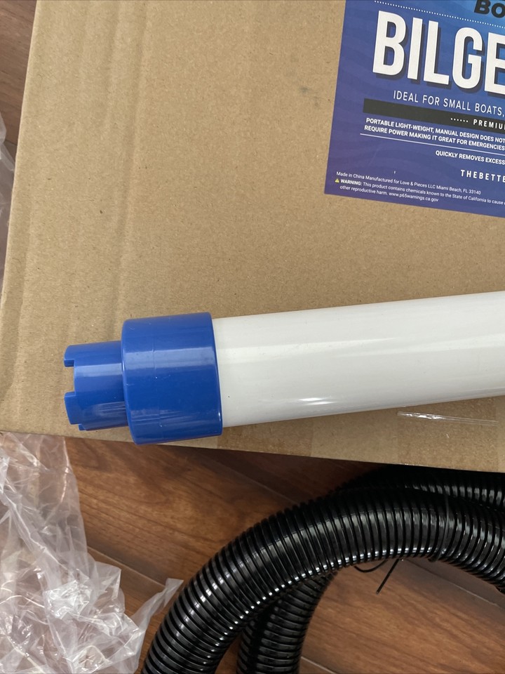 Manual Bilge Pump for Boats Kayak Canoe Hand Pump Siphon Bailer Black