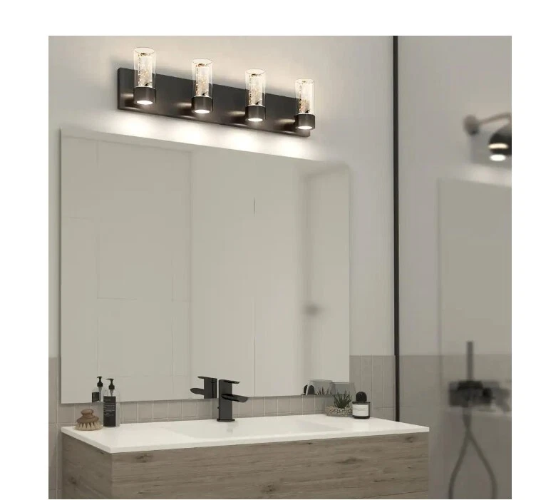 Artika Essence 27in. 4 Light Black LED Modern Bath Vanity Light