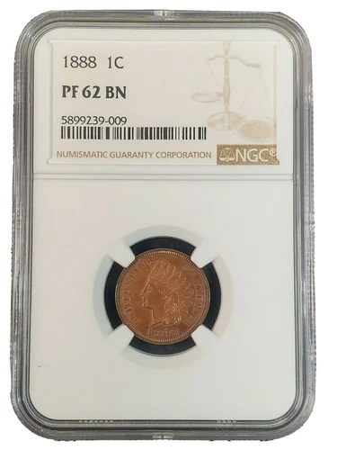1888 Indian Head Cent NGC PF62 BN 5899239-009 Exquisite Coin Rare