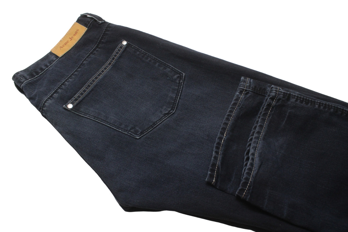 ACNE Jeans Max/Blackness Jeans Men's W33/L34 Straight Fit Dark Zip Fly Whiskers View 5