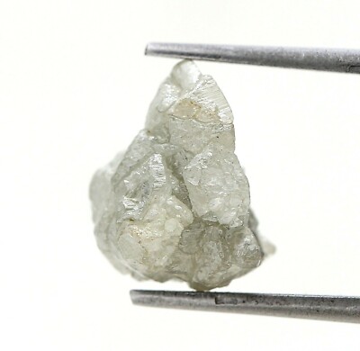 BIG UNCUT ROUGH DIAMOND 6.70TCW SILVER GRAY SPARKLING POLYGONAL SHAPE FOR JEWEL