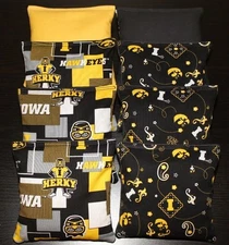 IOWA HAWK EYES 8 CORNHOLE BEAN BAGS Top Quality Handmade! NEW!