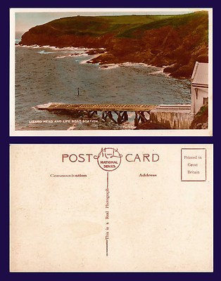 UK CORNWALL LIZARD HEAD AND LIFE BOAT STATION REAL PHOTO.