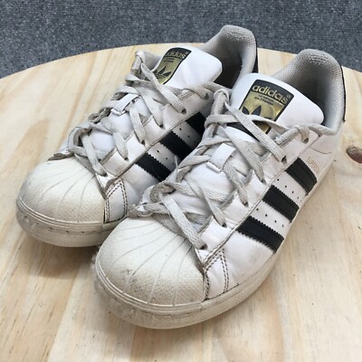 Adidas Shoes Womens 6 Superstar Sneakers Cloud White Black Leather Low  C77153 | eBay