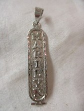 Vintage DA Sterling Pendant Egyptian revival Cartouche