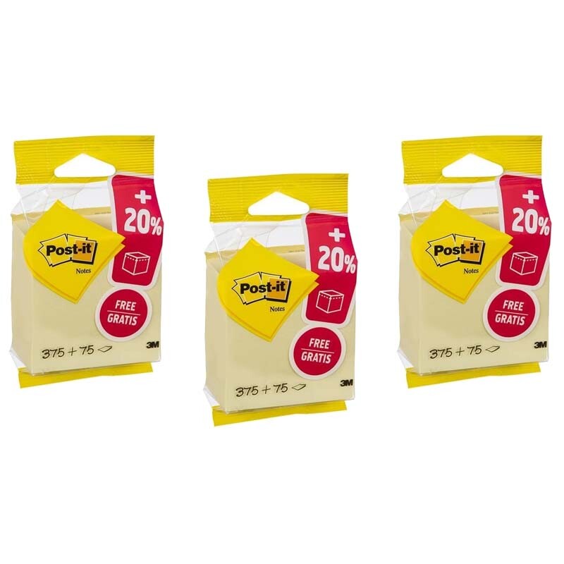 1350 pezzi FOGLIETTI POST-IT NOTES adesivi riposizionabili giallo mm 76 x 76