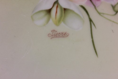 Gorgeous Hand Painted Porcelain Bavarian Bowl, Floral, Signed "Pierre", 9-1/4" - Picture 7 of 15