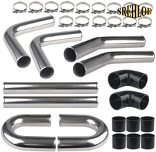 Universal 2.5inch Turbo Intercooler U Pipe Piping Kit +Pipe&Hose Tube