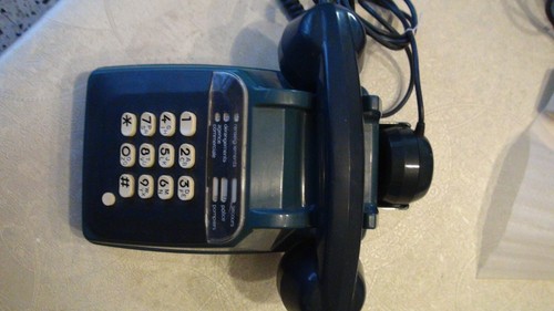 Téléphone Bleu fixe Ancien Bleu vintage 1983 Socotel - Photo 7/11