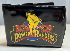 Vintage Saban 1993 Mighty Morphin Power Rangers Wallet Black Vinyl Movie Cartoon