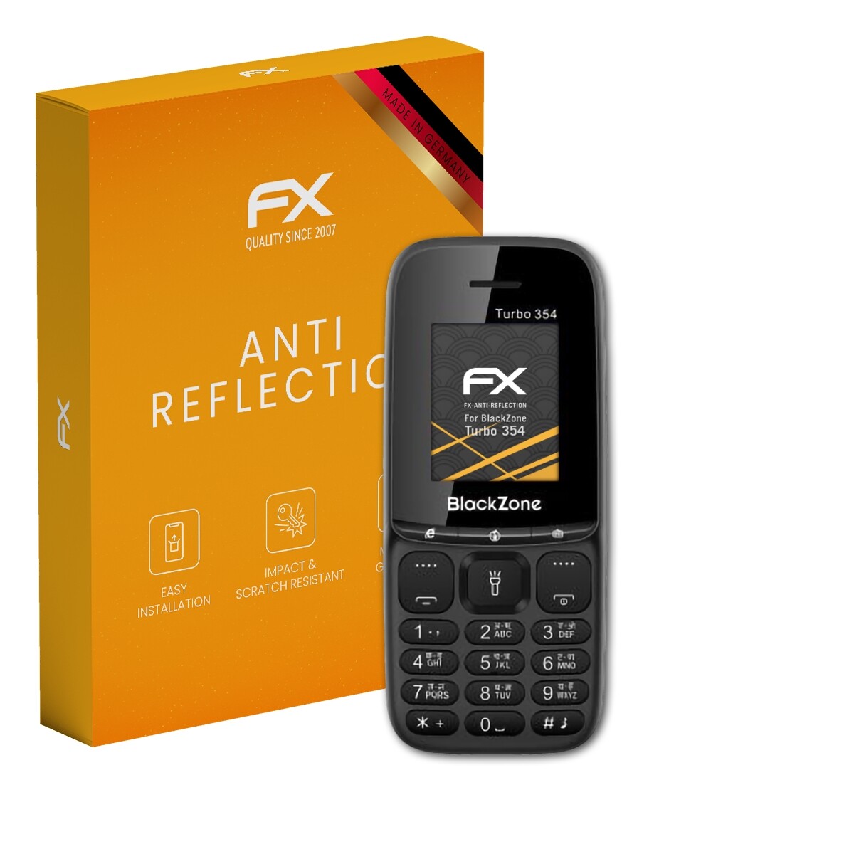 atFoliX 3x Screen Protection Film for BlackZone Turbo 354 matt&shockproof