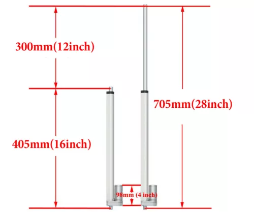 12V 700N 15mm / s Elektryczny napęd liniowy Siłownik liniowy Silnik liniowy 50-1300mm - Zdjęcie 43 z 47