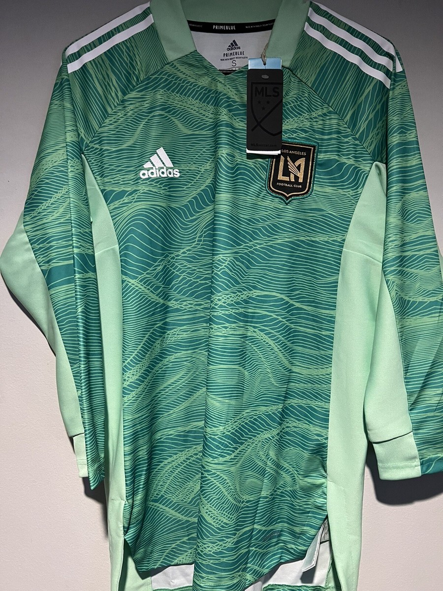 Green LAFC 2021 Goalkeeper Kit Men's adidas Long Sleeve Jersey Size S  Aerodeady!