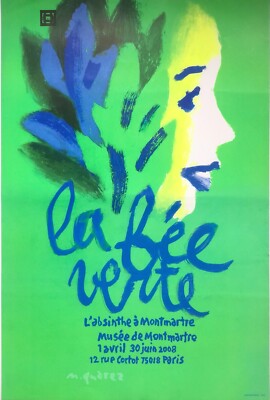 MICHEL QUAREZ - POSTER LA FEE VERTE - MUSEE DE MONTMARTRE PARIS 2008 - EO SEHR GUTER ZUSTAND